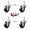 Service Caster 3 Inch Phenolic Wheel Swivel 3/8 Inch Threaded Stem Caster Set SCC-TS20S314-PHR-381615-4 - alternate 2
